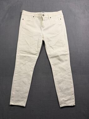 PAIGE Denim White Jeans Women Size 31 Premium Stretch Slim Straight Ankle Pants